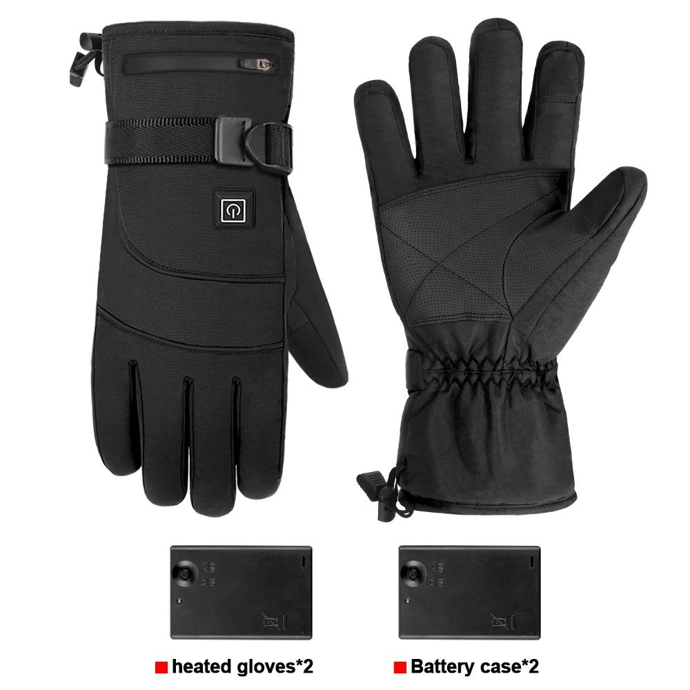 

Heated Motorcycle Gloves Winter Warm Motorcycle Gloves Guantes Moto Heated Gloves Waterproof Rechargeable Heating Thermal Gloves A1 Battery case