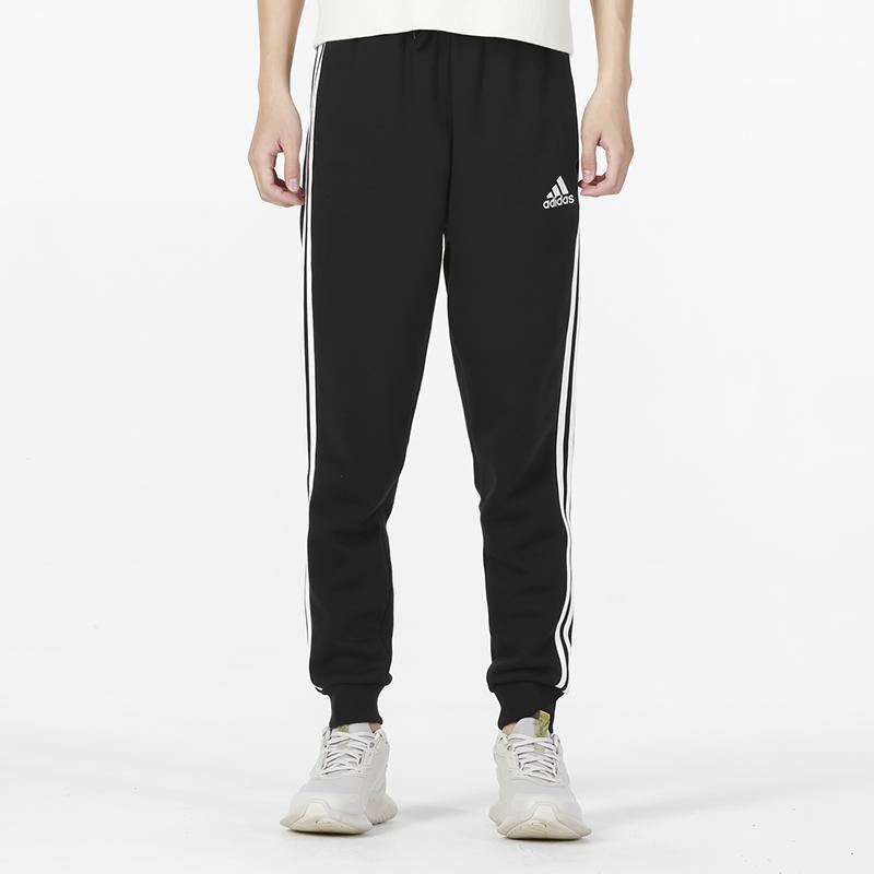 Adidas Casual Striped Solid Color Sports Pants Men Bottoms Black HL6880