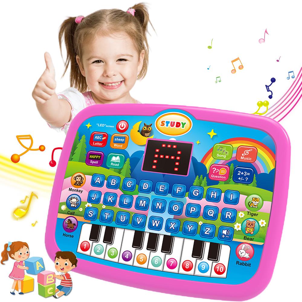 Kids’ Education Tablet Toy Age 3+ Literacy Math Music Learning Doubles as Electronic Keyboard Birthday Christmas Gift