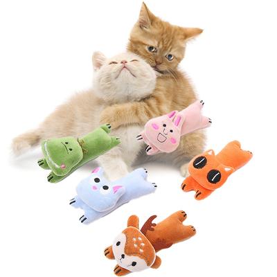 Cute Soft Cat  Catnip  Plush  Doll  Toys Cartoon Big Head Cat Deer Rabbit Shape Anti-biting