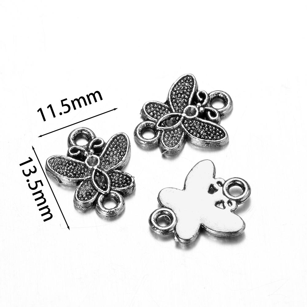 5/10Pcs Alloy Butterfly Heart Charms Pedants Jewelry Bracelet Connectors for DIY Necklace Jewelry Making Accessories