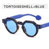 Rivets Decoration Sun Glasses for Men Round Shape Anti-reflective Sunglasses Women Travelling Driving Men Sunglass