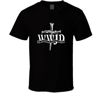 Was würde Jesus tun Wwjd Er würde zuerst lieben Christliches Jesus Christus Geschenk T-Shirt