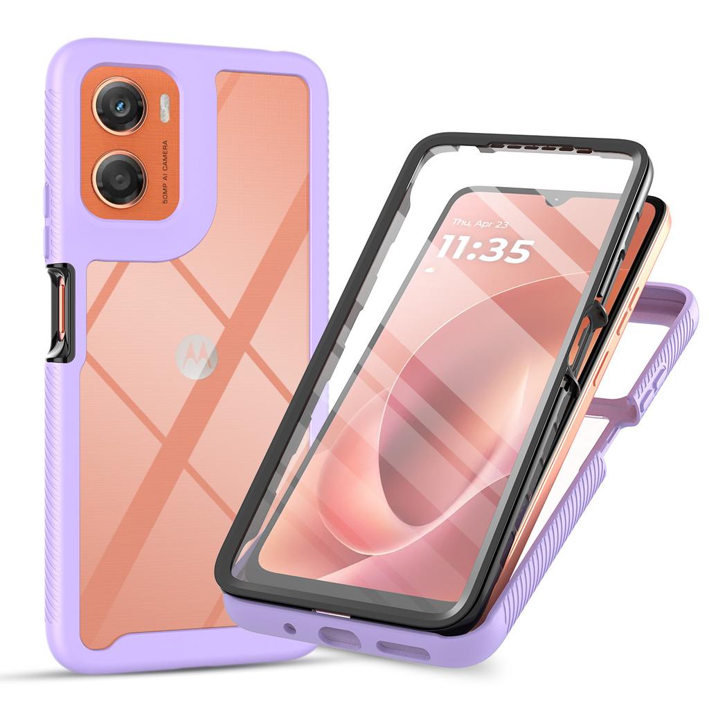 Hülle für Moto G06, inklusive integriertem Displayschutz + durchsichtiger Rückseite
