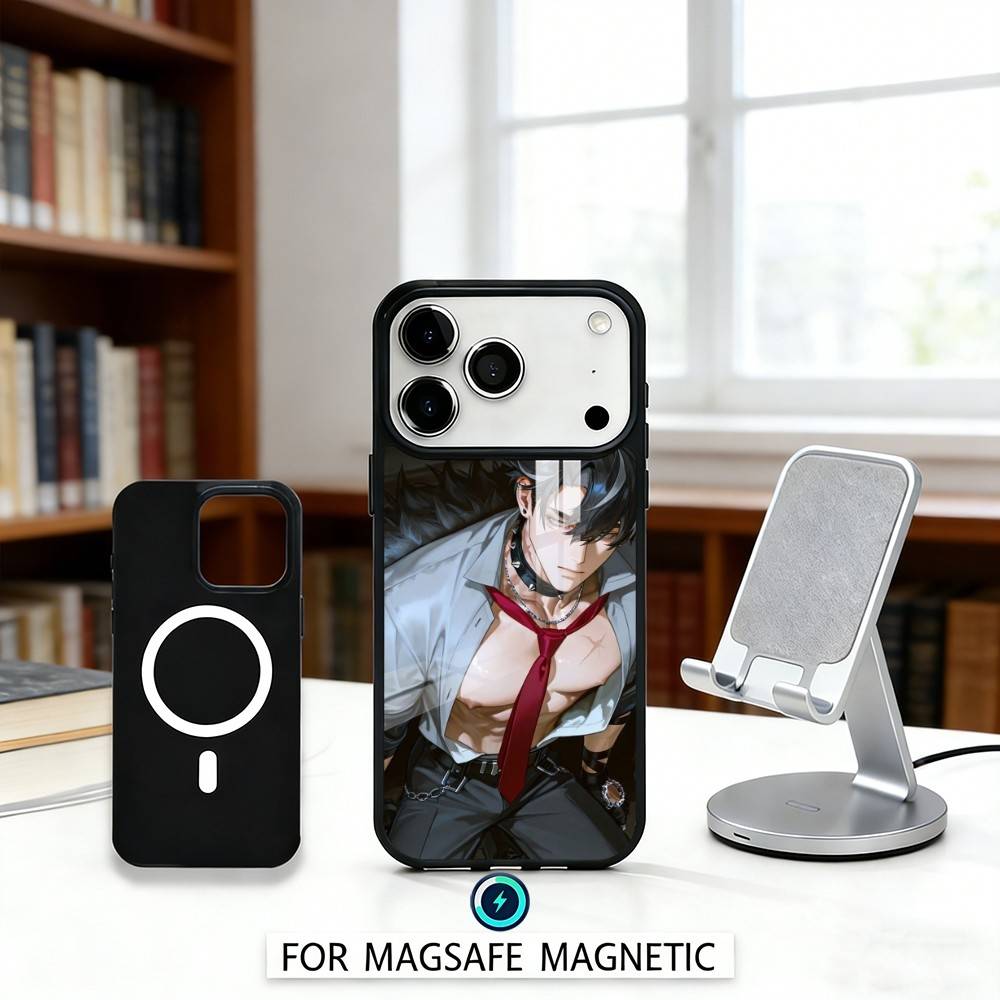 G-Genshin Impact W-Wriothesley Phone Case Magnetic For iPhone17 16 15 14 13 12 Pro Max For Magsafe Wireless Charging Cover
