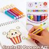 עטי פופקורן קסומים 6 צבעים מופעלים בחום עטי צבע תלת-ממדיים נפוחים עט בועות לילדים ציור יצירות אמנות DIY טוש בית ספר