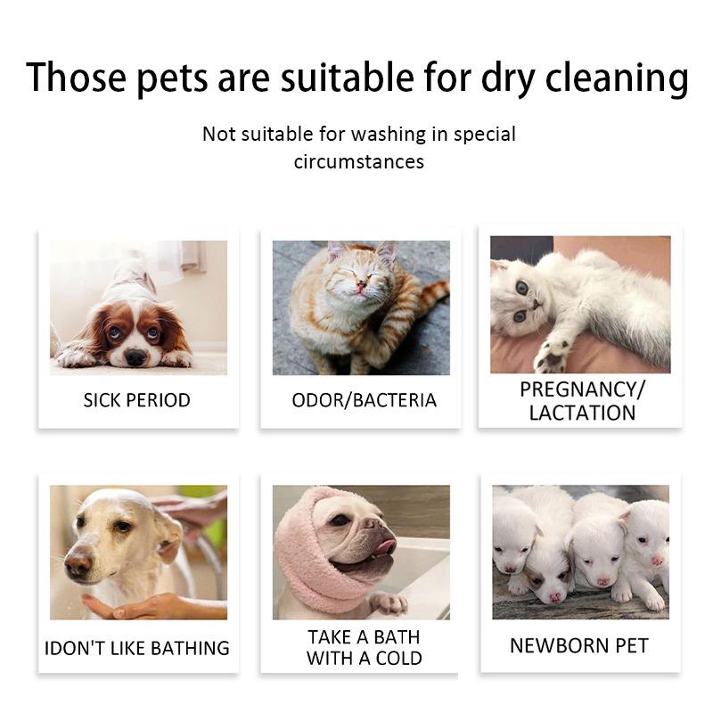 Pet Dry Cleaning Foam Cat Dog Bathing Shower Gel Refreshing Non Sticky Kitten Puppy Leave in Deodorising Shampoo Pet Supplies