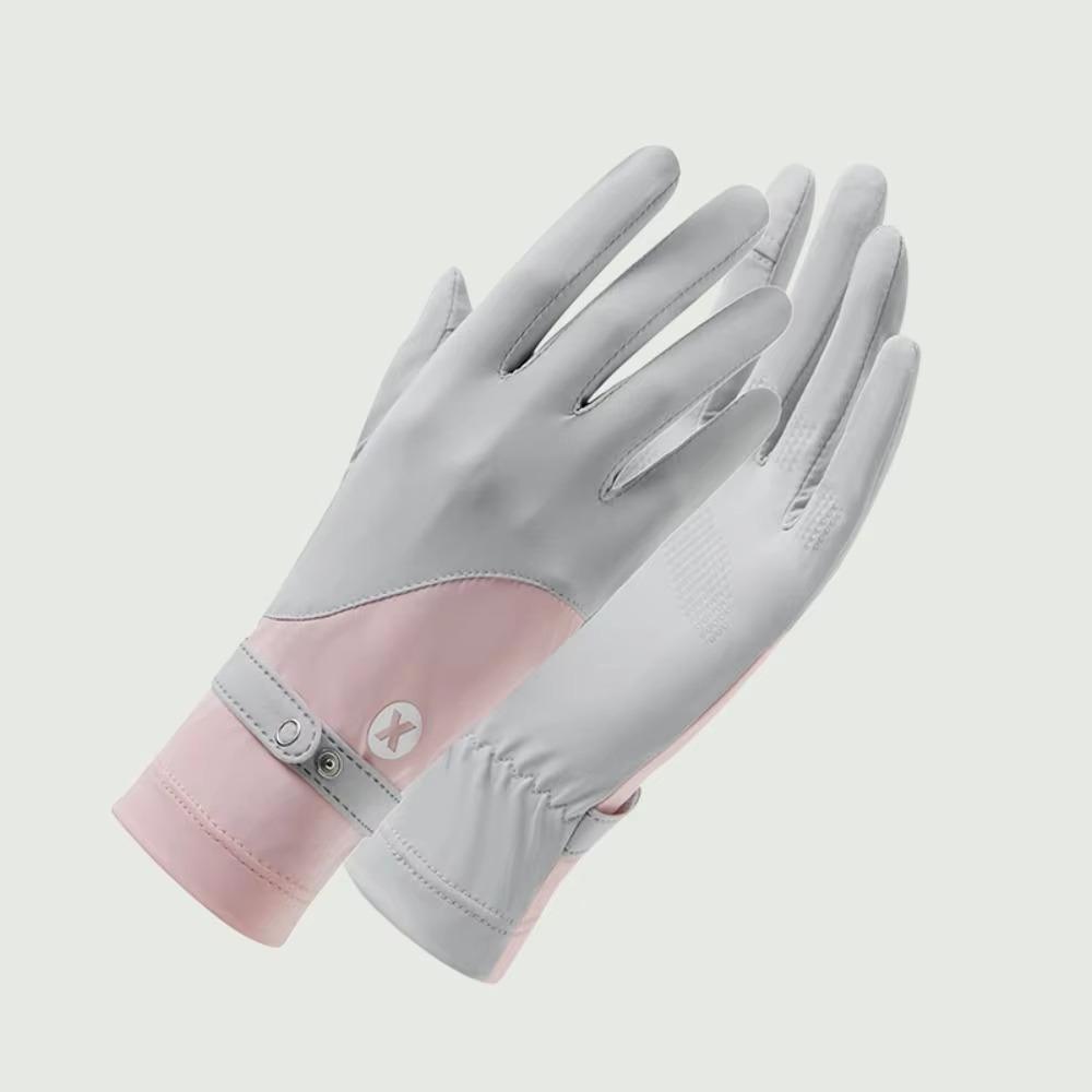 Ice Silk Women Sunscreen Gloves Anti-UV Summer Driving Mittens Sun Protection Riding Gloves  Ladies