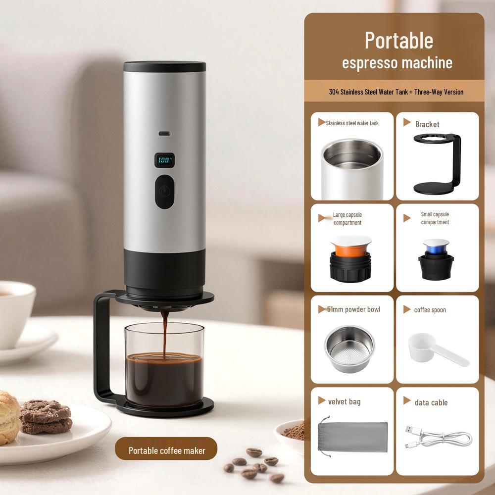 Portable Electric Espresso & Americano Coffee Maker with Heating Pump
