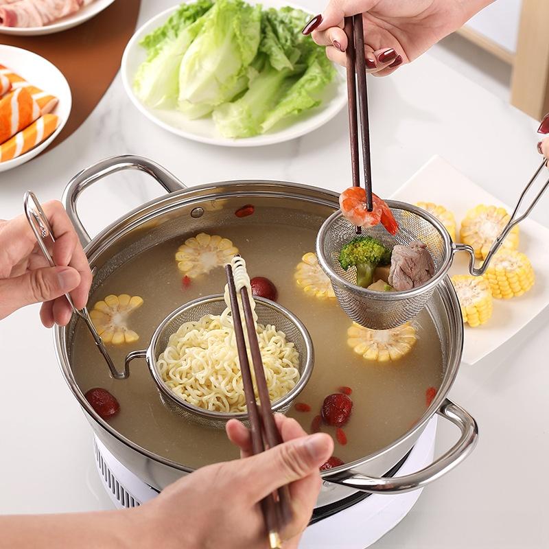 Stainless Steel Mesh Strainer Fine Mesh Durable Handle For Home Kitchen Noodle Frying Draining