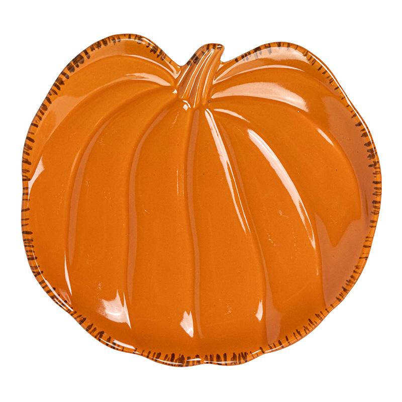 Special-shaped Plate Pumpkin-shaped Plate American Irregular Salad Steak Plate Home Ceramic Tableware Main Course Decoration