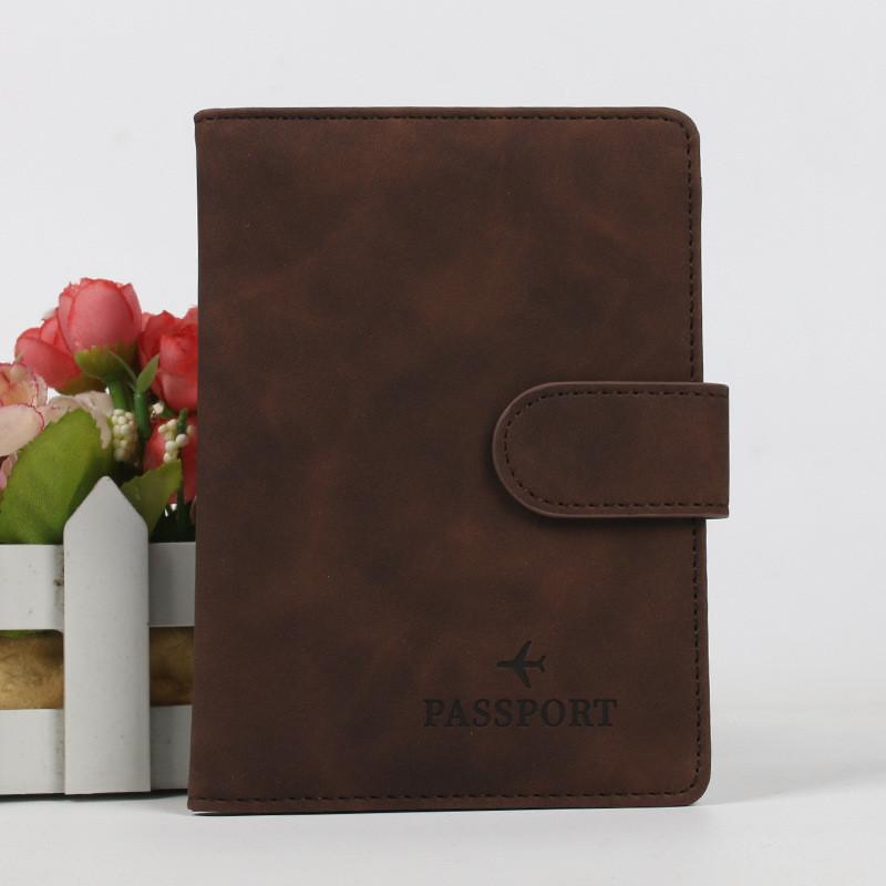 Unisex RFID Anti-Blocking Reise-Passhüllenhalter mit Verschluss für Männer Frauen Pass-Brieftasche Reisezubehör Tasche