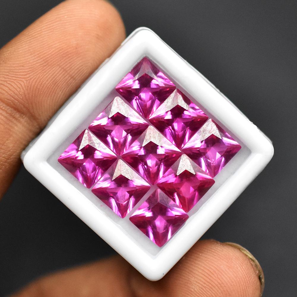 Natural 20 Pcs Pink Sapphire Square Cut 5x5 Mm Lot Loose Gemstone