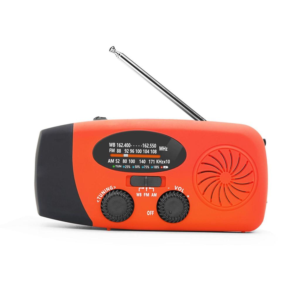 2025 Multifunctional Solar Hand-Crank Emergency Radio with LED and Power Bank