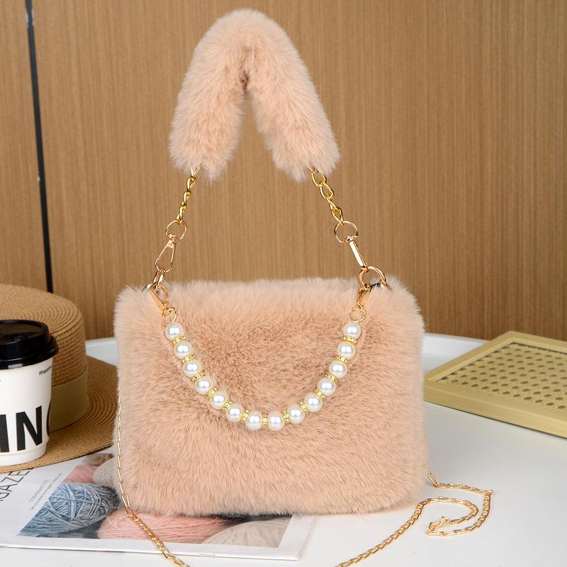 Women's Plush Crossbody Bag - Versatile, Large Capacity Handheld Shoulder Bag for Students.