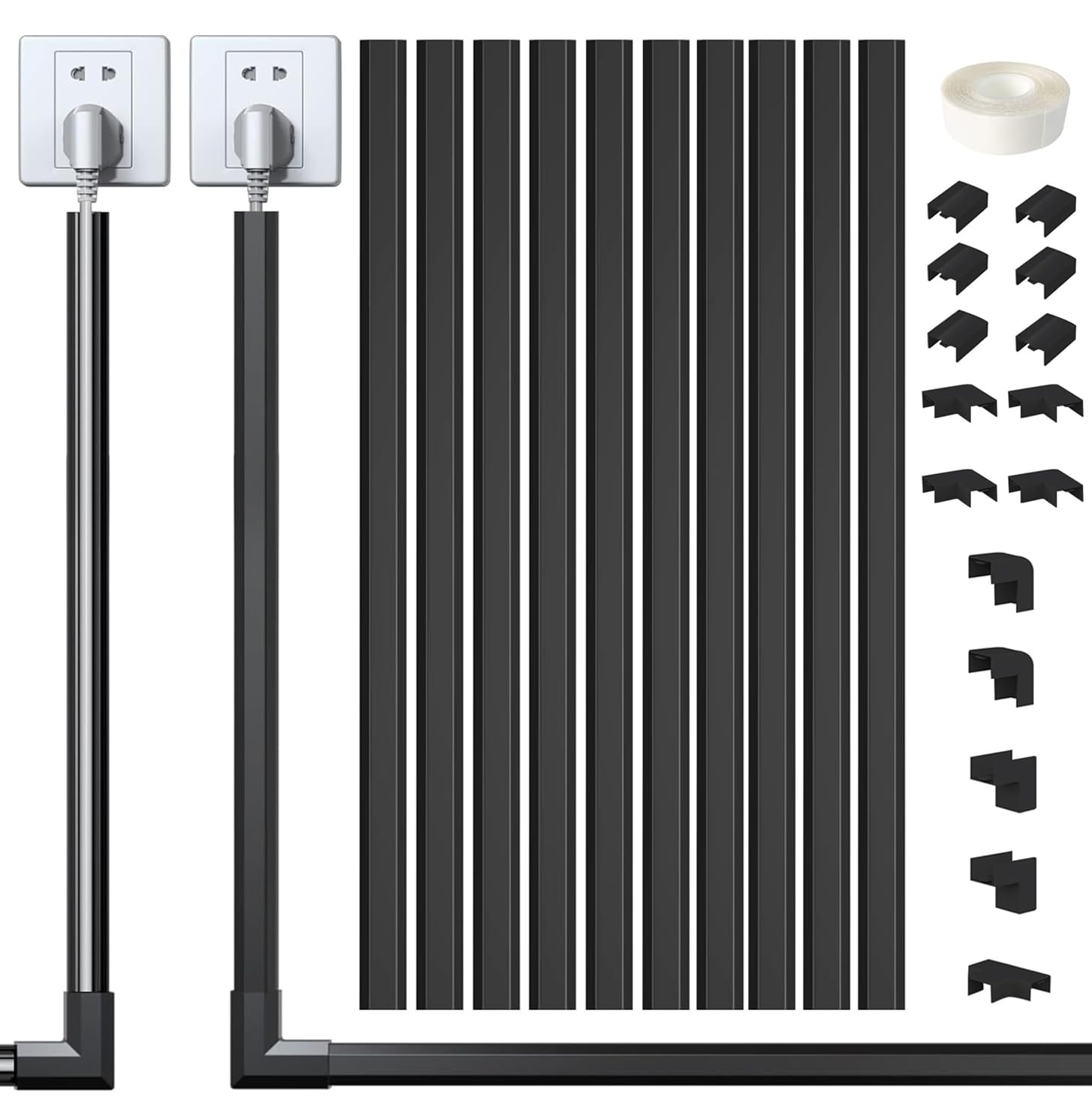 

Крышка для электропроводки, молдинг, скрытая крышка для провода, защитная крышка для кабеля, молдинг для электрического провода, крышка для кабеля, простая в установке, набор (Черный, 10, 40* 1,5*0,9см)