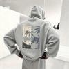 Heavy Terry Hooded Sweater CALIFORNIA Coconut Tree + Positive Energy Slogan Print Casual Style Jumper