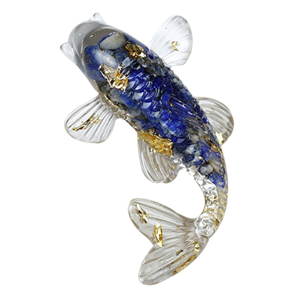 Natural Crystal Gravel Fish Shape Ornaments Decorative Animal Mini Figurines Desktop Statue for Home Office Decorations MIT