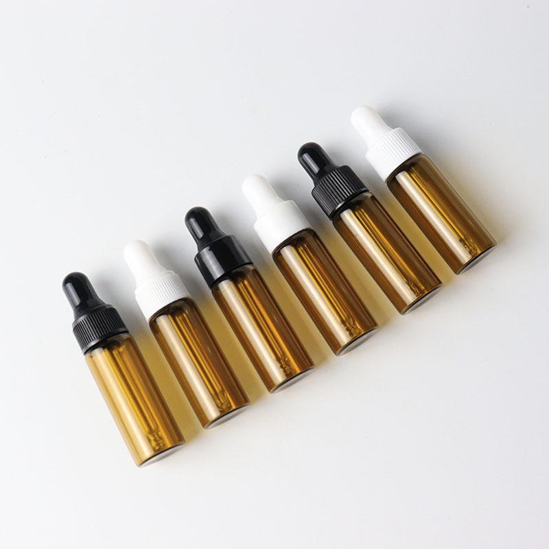 

Стеклянные флаконы-капельницы для эфирного масла чайного оттенка - пробная упаковка 1 мл, 2 мл, 3 мл, 5 мл 5ml, glossy ring, dropper