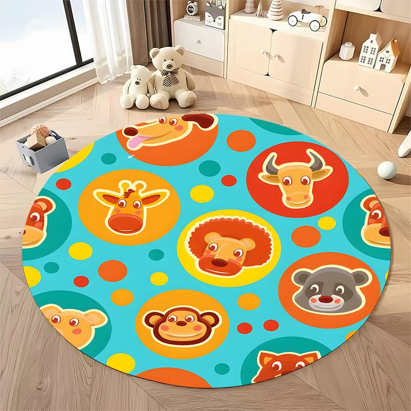 Free Shipping Colorful Animal-Themed Kids' Room Circular Carpet Round Carpet for Home Sofa Bedroom,gift
