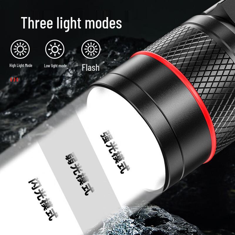 High-Power Rechargeable LED Flashlight with Zoom and Magnet