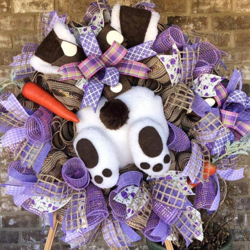 2025 New Easter Bunny Wreath Door Garland Pendant Garland Decoration Happy Bunny Home Party Creative Garland Easter Decor