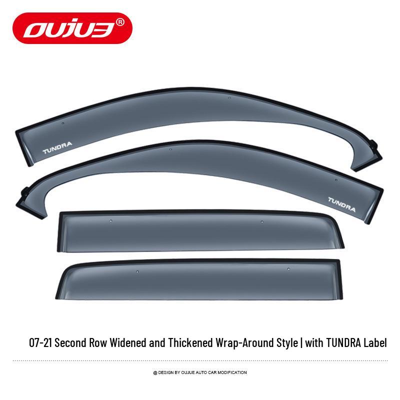 Toyota Tundra Off-road Sand & Gravel Deflector Rain Visor & Yellow Spotlight Decoration Accessory.