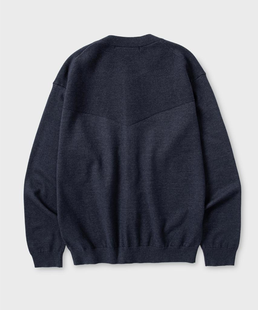 Nonblank Round Cardigan Knit_Indigo Blue