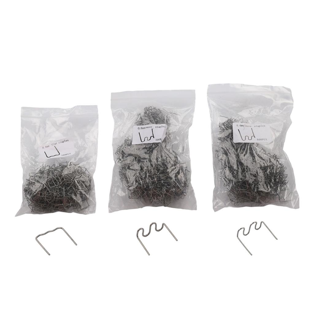 Nylon PVC ABS Reparatur Auto Stoßstangen Reparatur 0,6 mm Wellenklammern 1500 Stück Kunststoffschweißer Klammern Kit Wie abgebildet Automobilreparatur