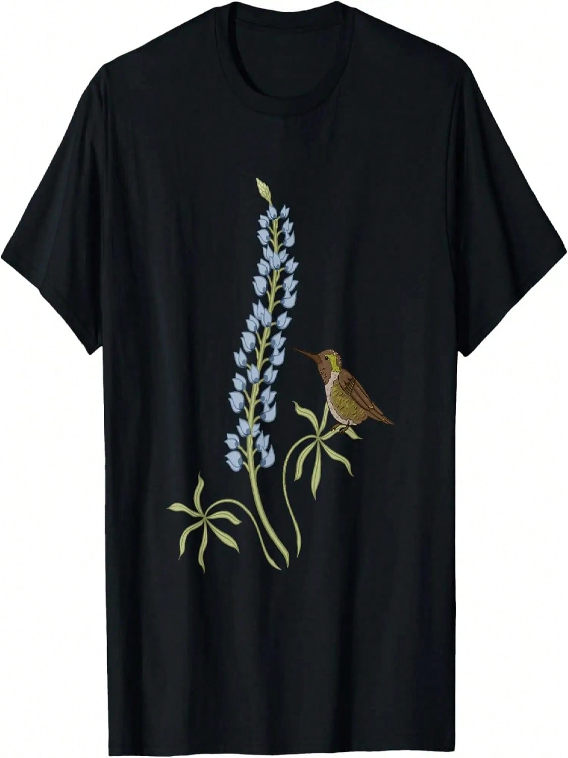 Texas Wildflower Bluebonnet And Hummingbird T-Shirt S разноцветный