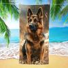 Cute German Shepherd Quick-Dry Lightweight Bath Towel, Soft Absorbent for Sport Travel Beach Pool