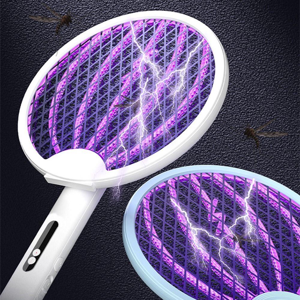 Portable Fly Swatter Trap 2 in 1 Fly Bug Zapper Pest Control Mosquito Killer Lamp  Household