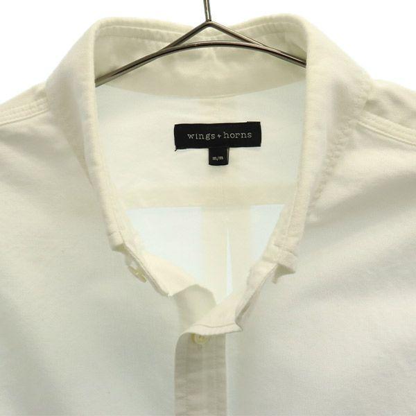 Wings+horns Langarm Button-down Hemd M weiß Herren Gebraucht