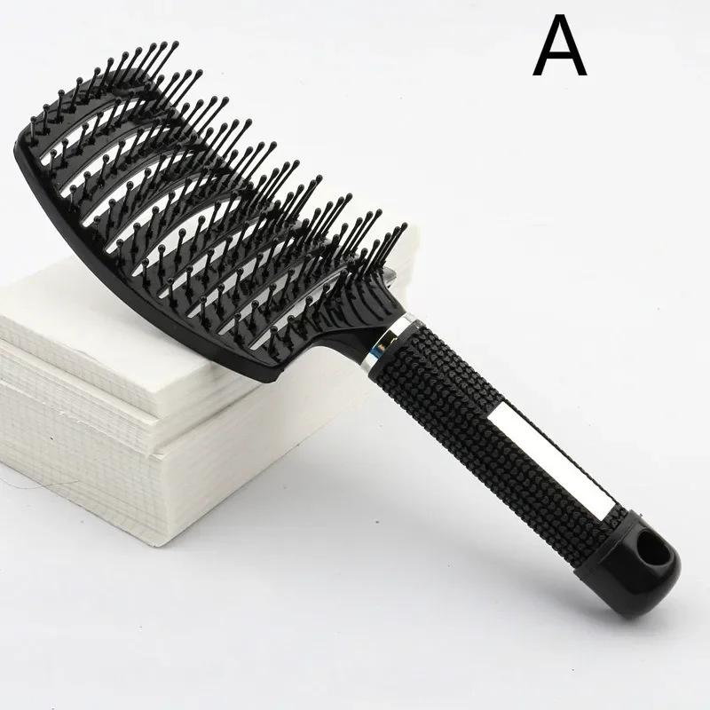 

Detangling Hairbrush Scalp Massage Comb Bristle Nylon Women Magic Curly Hair Brush Salon Hairdressing Styling Tools Wholesale