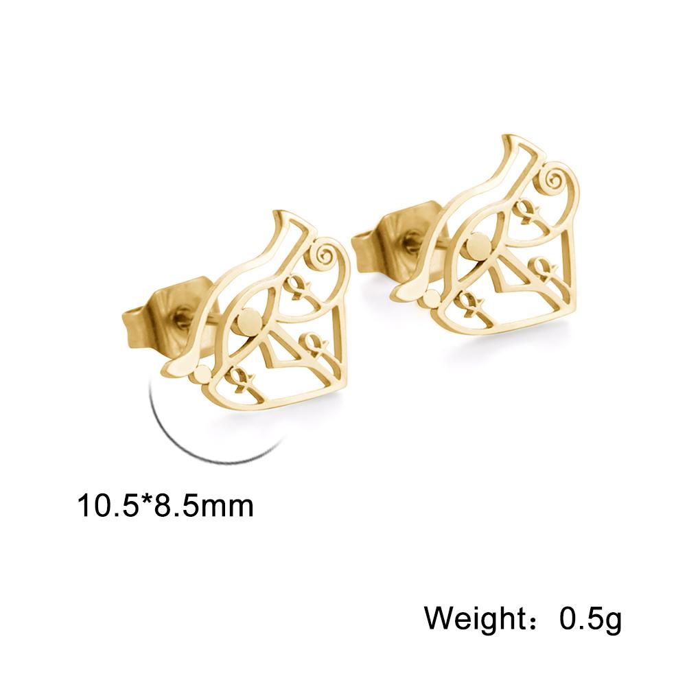 Jeshayuan Triquetra Celtics Irish Knot Stud Earrings For Women Birthday Gift Amulet Wicca Jewelry Stainless Steel Earrings