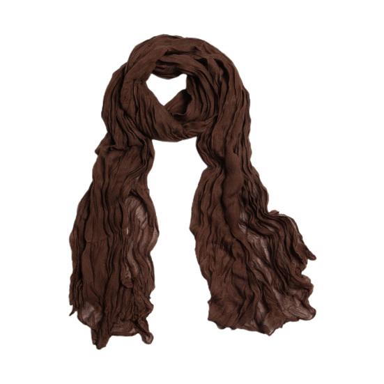 

Женский шарф однотонный длинный широкий жатый тонкий декоративный мягкий просвечивающий мятый шарф аксессуар для одежды 180cm темный кофе