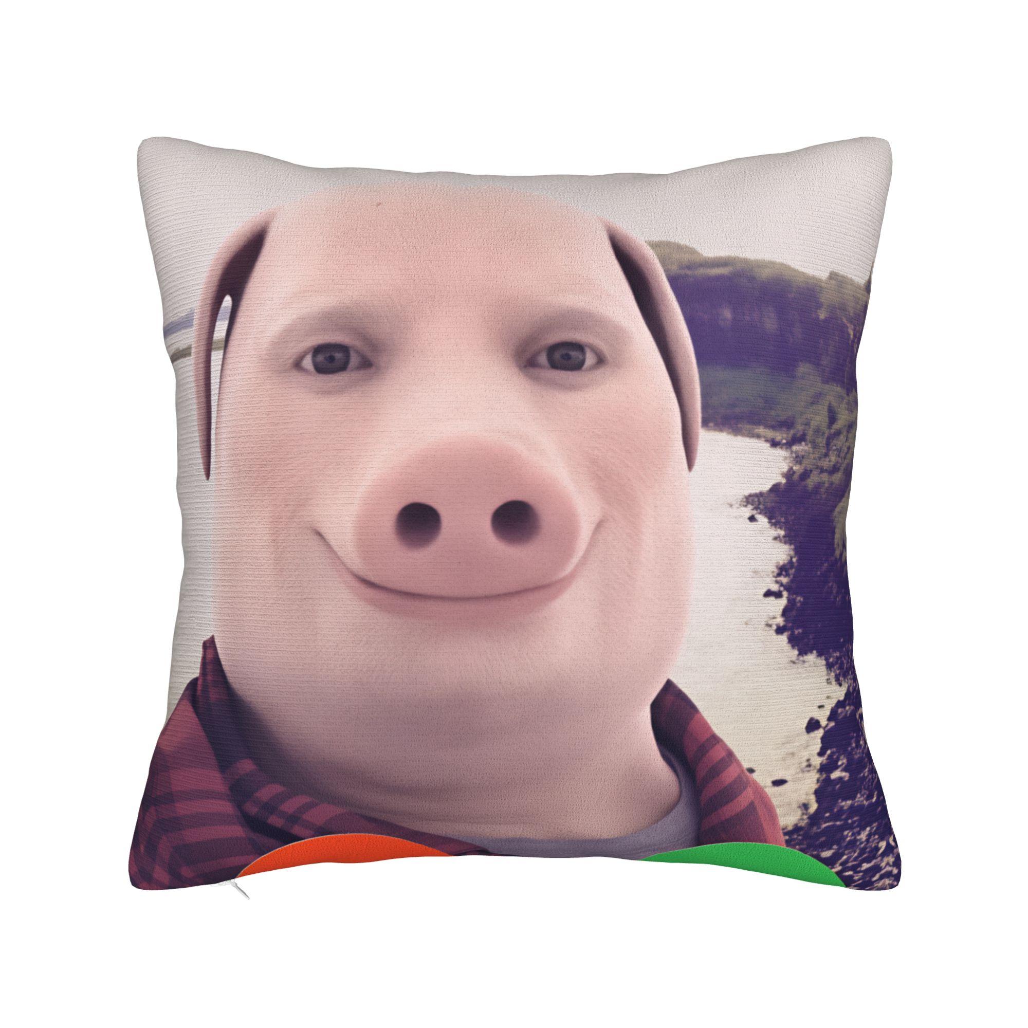 Shunika Chen Unisex John Pork Is Calling Pillow Cover Square Cushion Cover Funny Pillow Case For Living Room Sofa