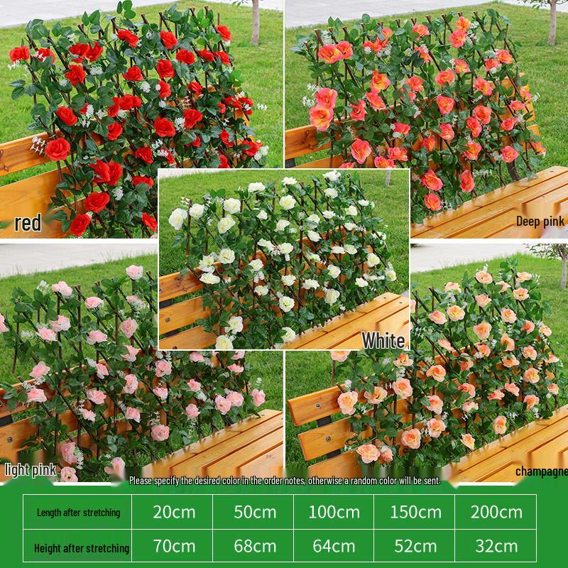 Retractable Wooden Picket Fence for Outdoor Greenery and Balcony Decoration