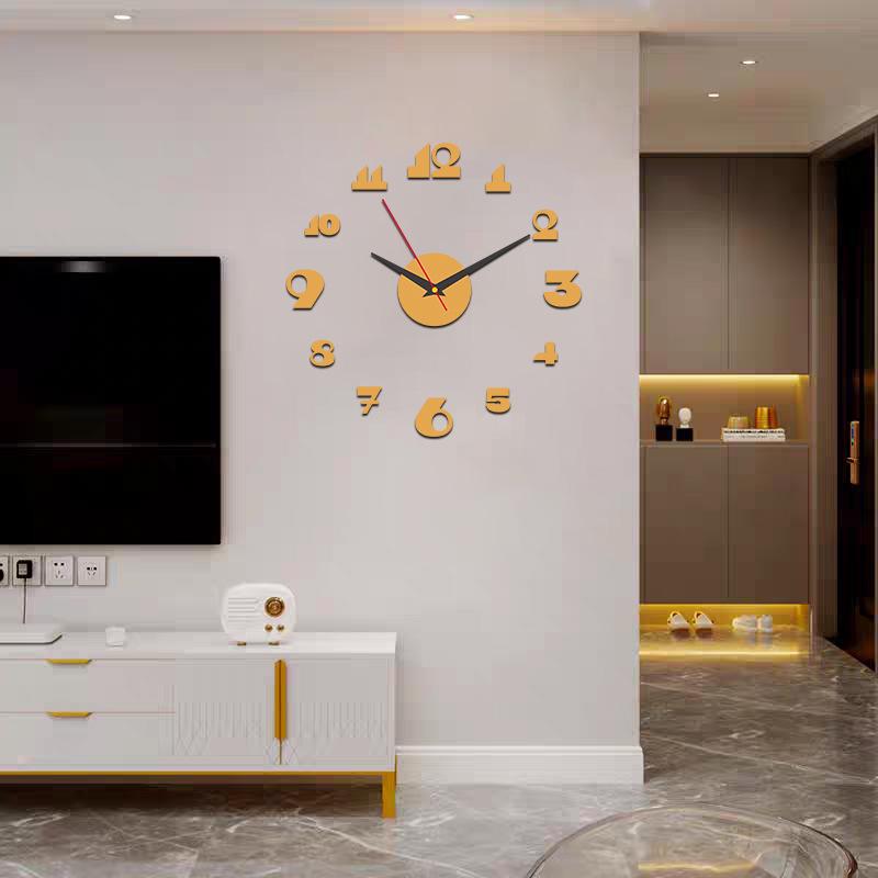 Modern Luminous DIY Wall Clock - High-End, Simple, Punch-Free Decoration for Living Room