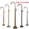Golden Wall-Mounted Bathtub Faucet with Handheld Shower