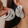 Smooth Irregular Drop Earrings for Women Simple 925 Silver Needle Dangle Earrings Exquisite Vintage Punk Versatile Jewelry Gift