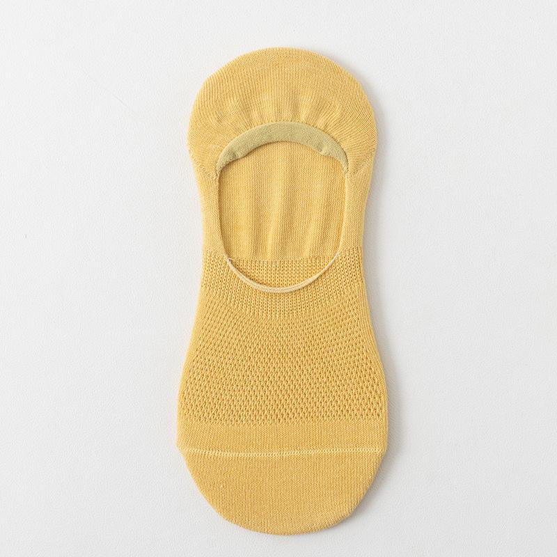 Women's Boat Socks, Shallow Mouth Invisible Solid Color Cotton Socks, Anti-slip and Non-dropping, As Well As Summer Thin Short Socks, Breathable