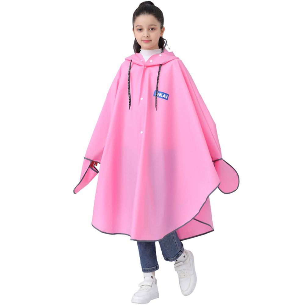 With Gloves Waterproof School Raincoat Detachable Clear Brim Outdoor Rain Cloak  for Boys and Girls