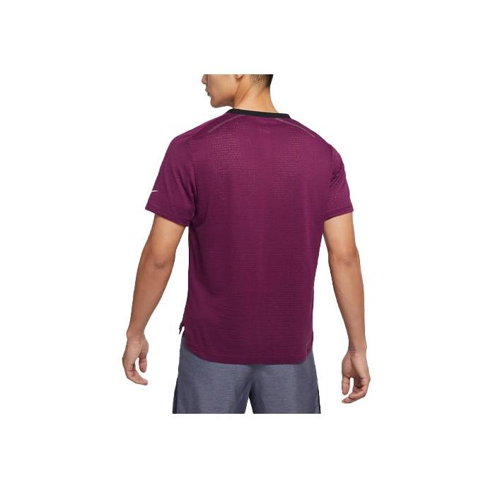 Nike Casual Breathable Running Training Short Sleeve T-Shirt Men Tops Burgundy DM4644-610