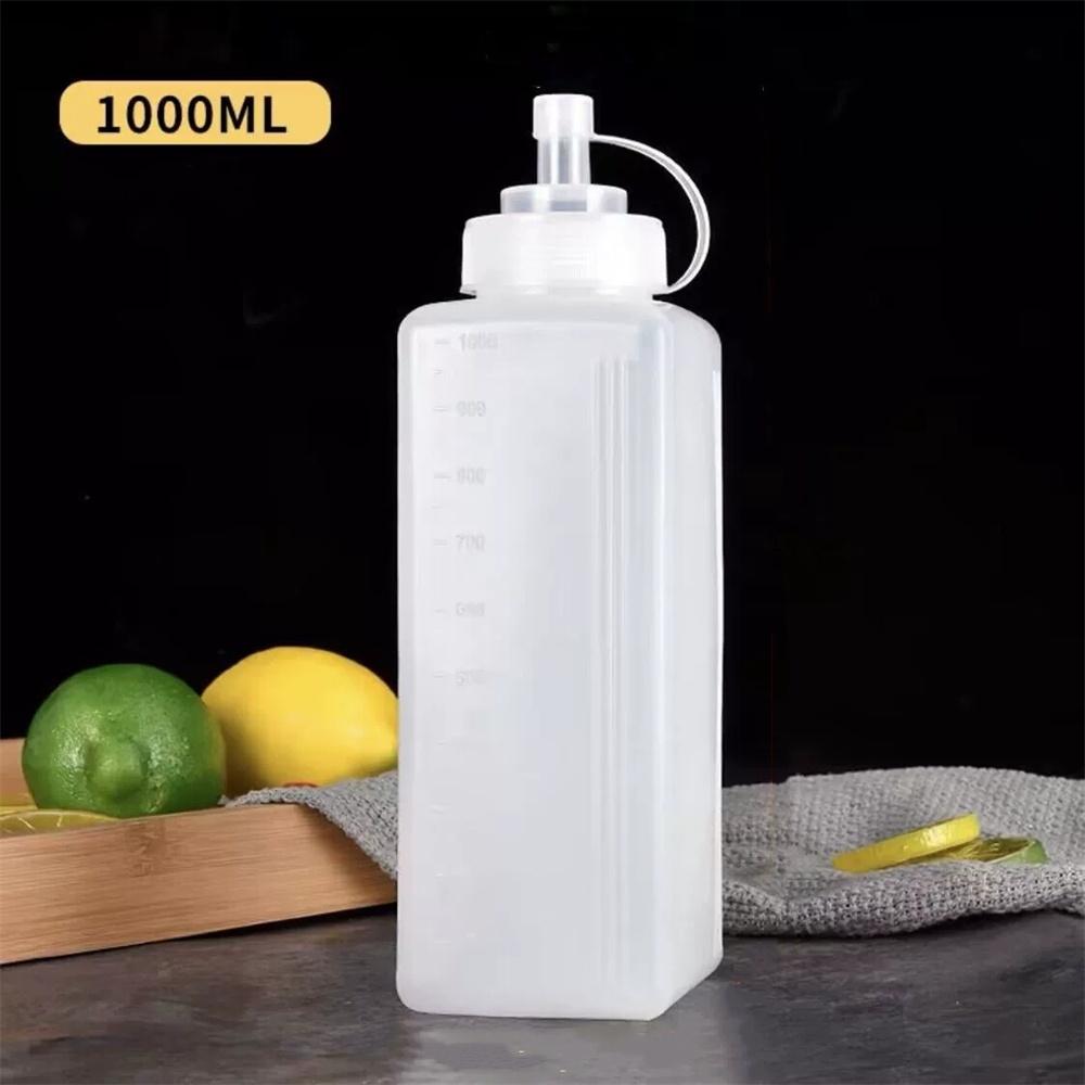1pc Plastic Squeeze Sauce Bottle 800/1000ml Large Caliber Dressing Bottle Seasoning Bottle Kitchen Condiment Dispenser Gadgets