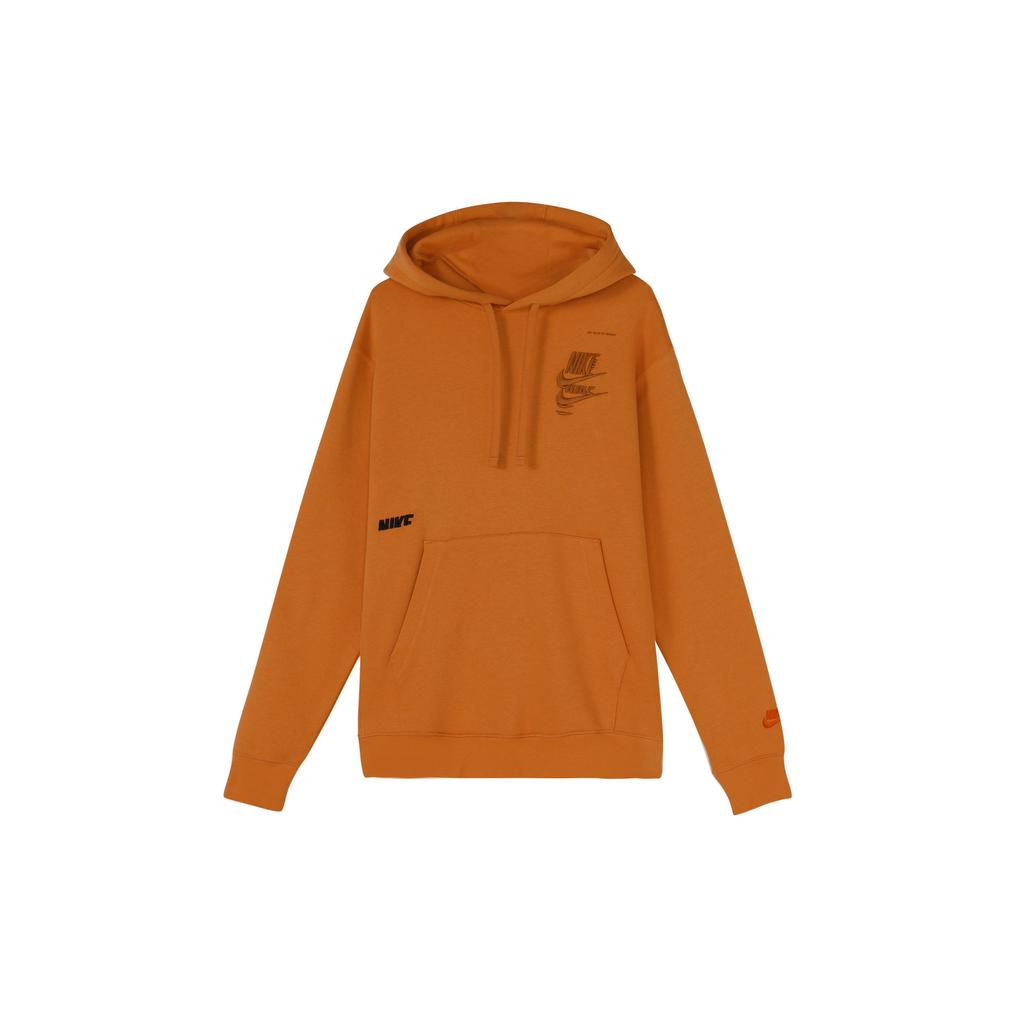 Nike Kangaroo Pocket Embroidered Logo Hoodie Men Tops Orange DM6874-808