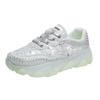 Women's Casual Shoes Lace-up Rhinestones Mesh Upper Women's Sports Shoes Leisure Platform Sole Breathable Zapatillas De Mujer