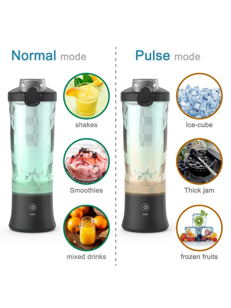 

Портативний блендер Електрична соковижималка 600 мл Фруктові міксери 4000 мАг USB Перезаряджуваний Смузі Міні-блендер Багатофункціональний Приготувач соку чорний