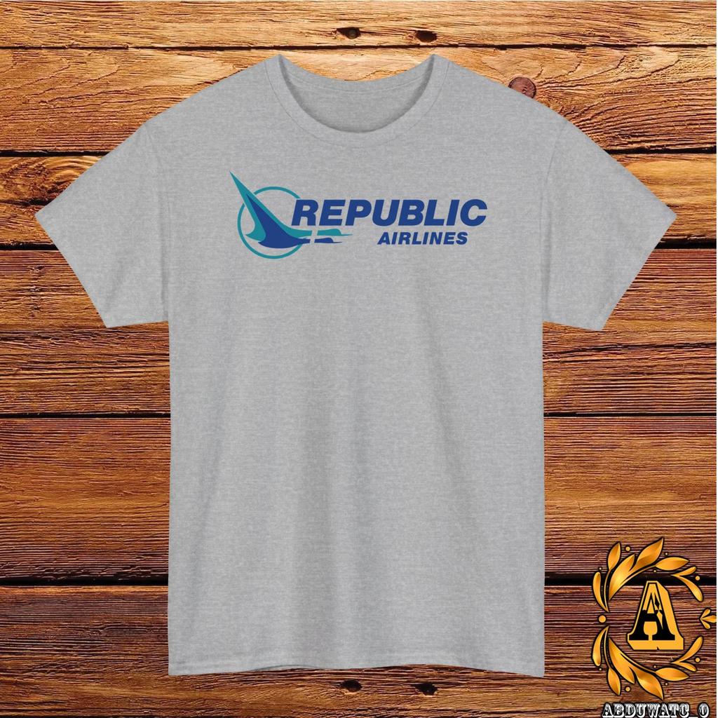 Republic Airlines Logo T-Shirt Black/Grey/White/Navy/Red/Light Blue S-5XL
