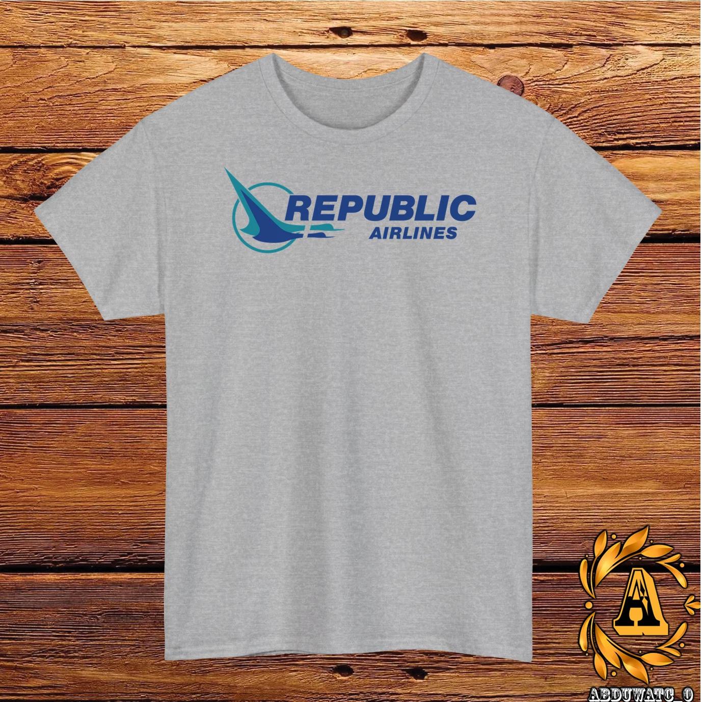 

Republic Airlines Logo T-Shirt Black/Grey/White/Navy/Red/Light Blue S-5XL 4XL